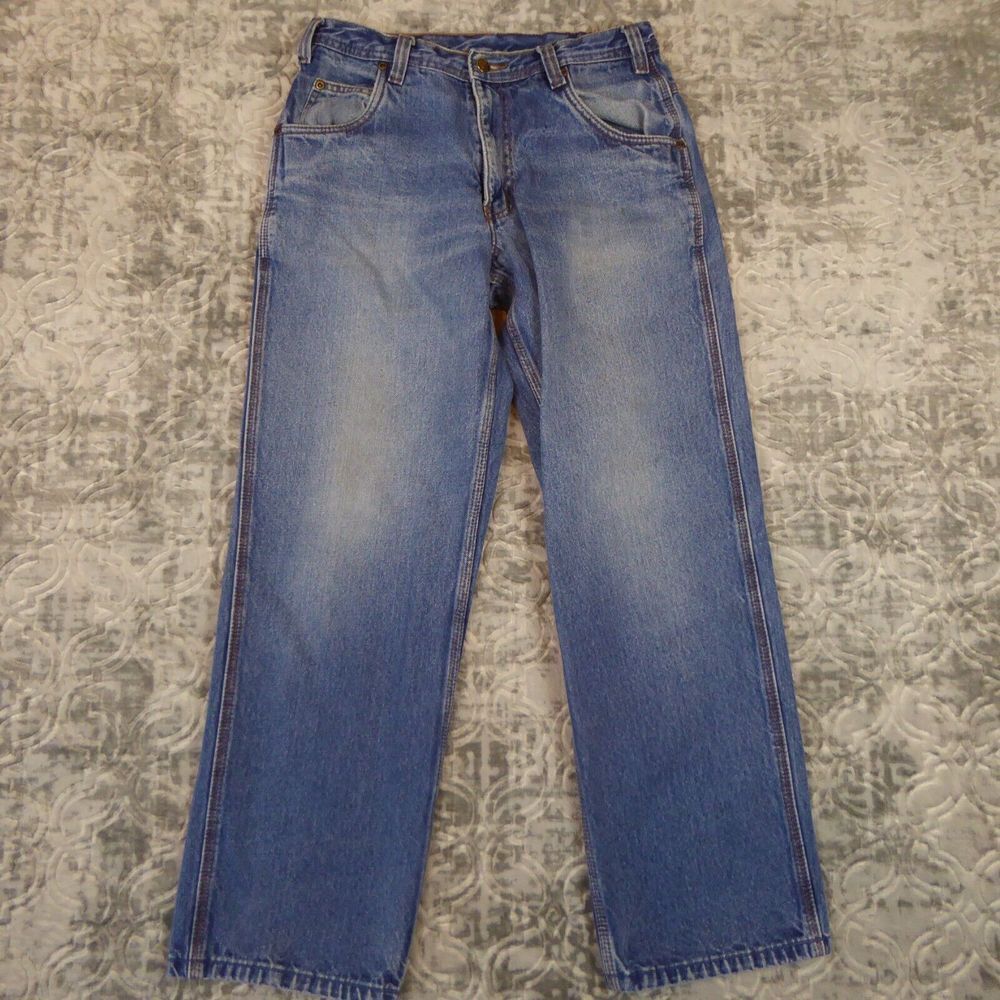Most Wanted Jeans Men's 32x30 Blue Faded Distressed Relaxed Fit Straight Leg